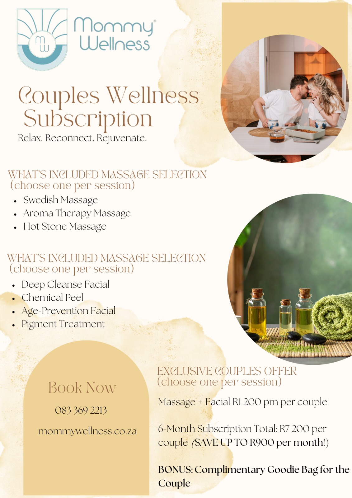 Couples Wellness Subscription.6-Month Couples Wellness Subscription ?? (Renewable) Relax. Reconnect. Rejuvenate.  Because self-care is better together.